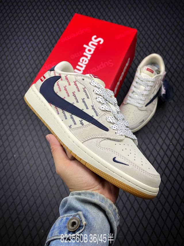 公司级AJ1倒勾Travis Scott x Air Jordan 1 ” Reverse Mocha “ AJ1乔1 TS 闪电 联名倒钩 低帮文化篮球鞋 完