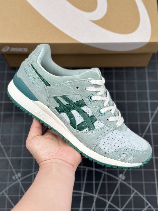 公司级Asics Gel-Lyte III OG系列低帮经典复古休闲运动跑步鞋 采用硬质牛剖革组合透气针织鞋面材质 升级EVA全新缓震中底部位科技组合耐磨橡胶外