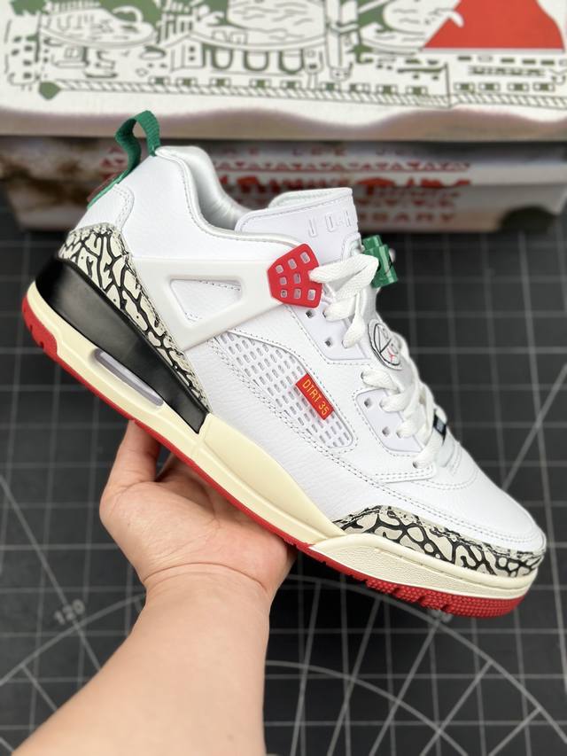 公司级将多款正代元素合为一体,元年配色Air Jordan Spizike Hybrid OG ”White Green Black Red“斯派克李混合系列中