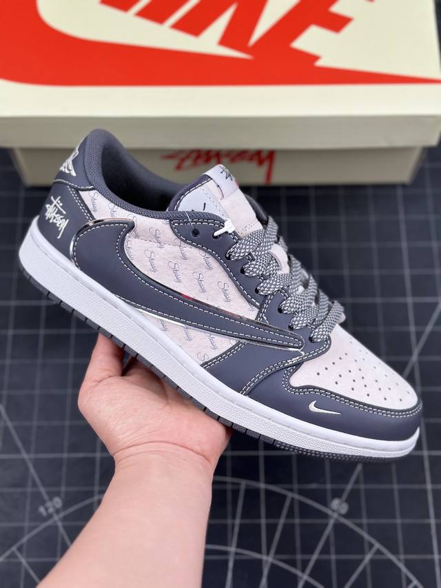 Travis Scott x Fragment Design x Air Jordan 1 Low OG SP AJ1 乔1 斯图西联名-黑夜之影 低帮文化休闲
