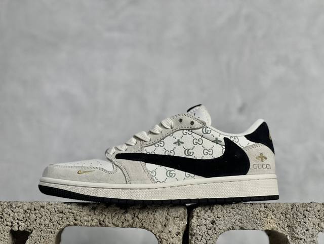 Travis Scott x Fragment Design x Air Jordan 1 Low OG SP AJ1 乔1 古驰联名-黑勾奶咖 低帮文化休闲板
