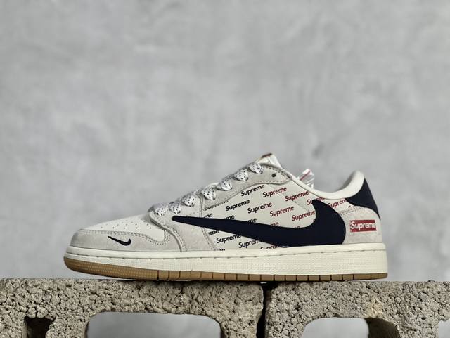 Travis Scott x Fragment Design x Air Jordan 1 Low OG SP AJ1 乔1 Supreme联名-猪八奶咖 低帮