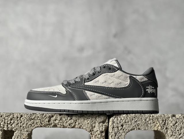 Travis Scott x Fragment Design x Air Jordan 1 Low OG SP AJ1 乔1 斯图西联名-黑夜之影 低帮文化休闲