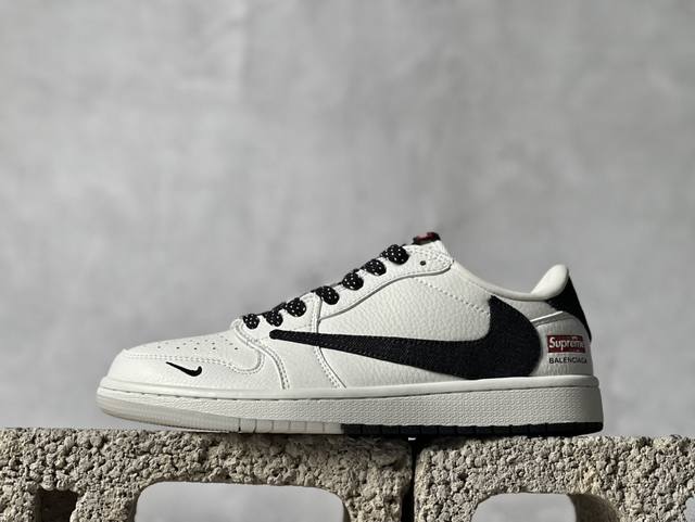放店私 Travis Scott x Fragment Design x Air Jordan 1 Low OG SP AJ1 乔1 Supreme联名-米黑牛