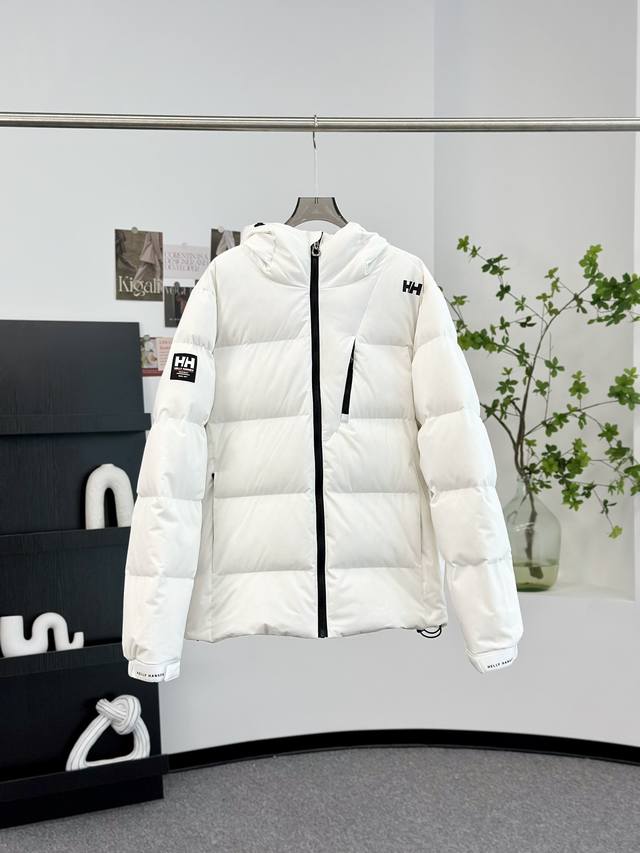 渠道优势 ！ 外贸保真版 海丽汉森 Helly Hansen 海丽汉森新款连帽羽绒服外套 配色 黑色 白色 藏青色 尺码 XS S M L XL XXL 海丽汉