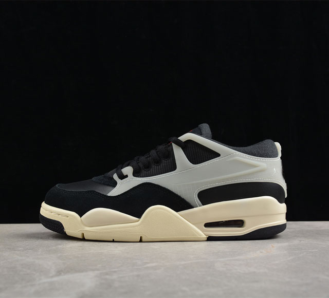Air Jordan 4 Remastered AJ4 乔4重制生胶黑色 FQ7939-006 #改造后的设计采用了别致的黑色、由纺织网布、皮革和麂皮混合而成，