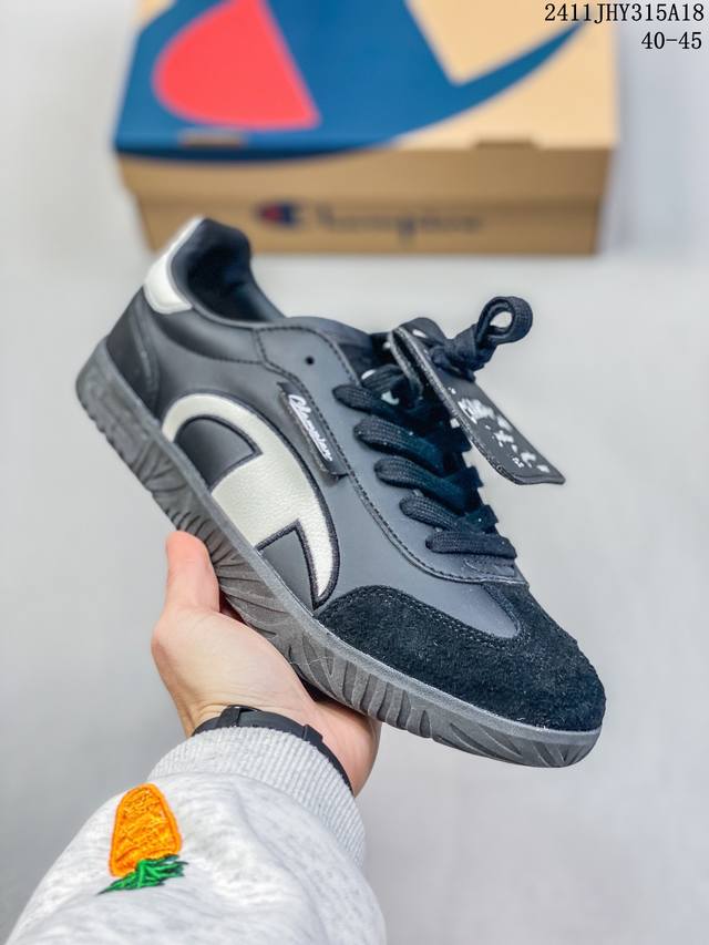 Champion Champ T-Trainer T头德训鞋 经典logo可拆卸鞋舌复古拼接防滑耐磨轻便舒适简约休闲 低帮 板鞋 男款 黑色 尺码：36-45