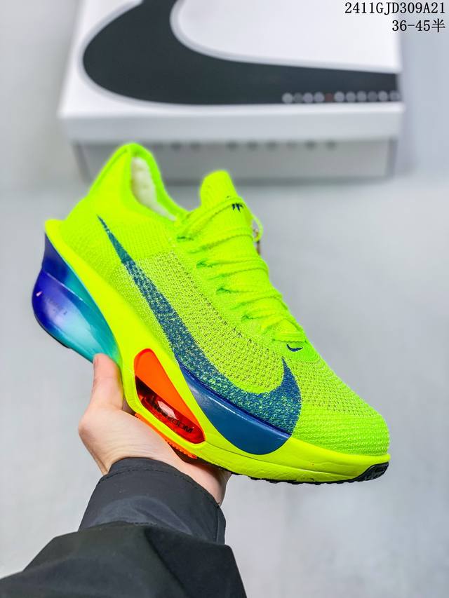 公司级nk Air Zoom Alphafly Next% 3 2024全新马拉松超级跑鞋 Fd8356-100 有史以来最轻盈、测试次数最多的nk Alpha