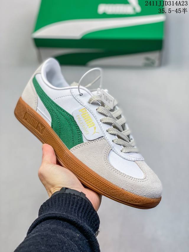 公司级puma Palermo Summer Nylon 织物头层牛皮 时尚休闲防滑減震耐磨 低帮 彪马 板鞋 货号:398382 02 尺码:35.5 36