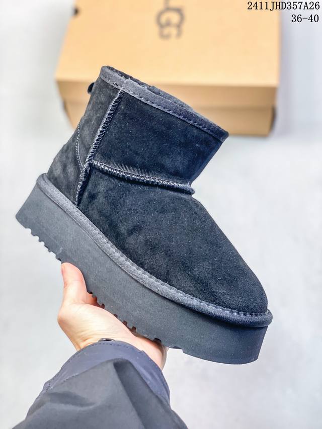 Ugg羊皮毛一体雪地靴女冬季新款加厚保暖防水厚底短靴 编码：11Jhd357A26