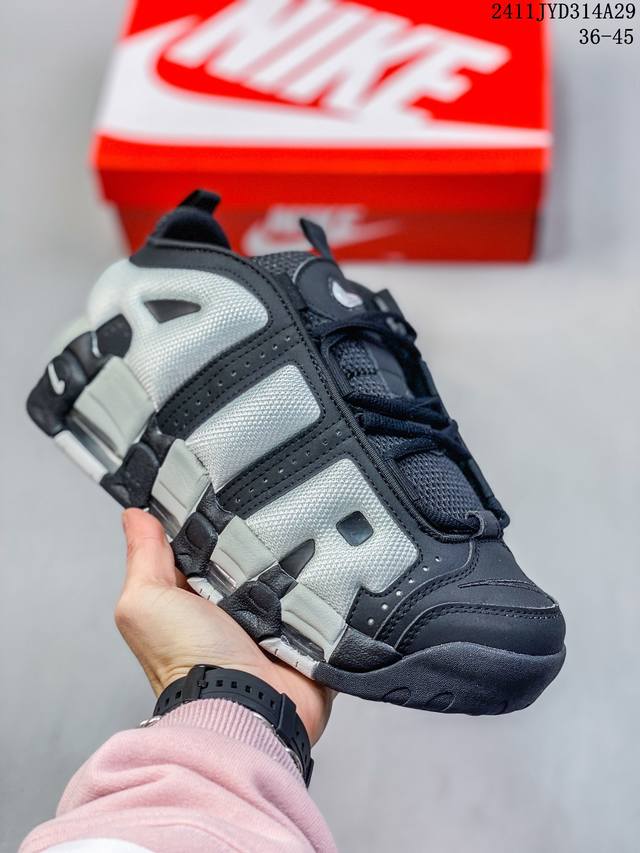 公司级耐克nike Wmns Air More Uptempo Gs Barely Green 皮蓬初代系列经典高街百搭休闲运动文化篮球鞋美国队配色 货号:Fz