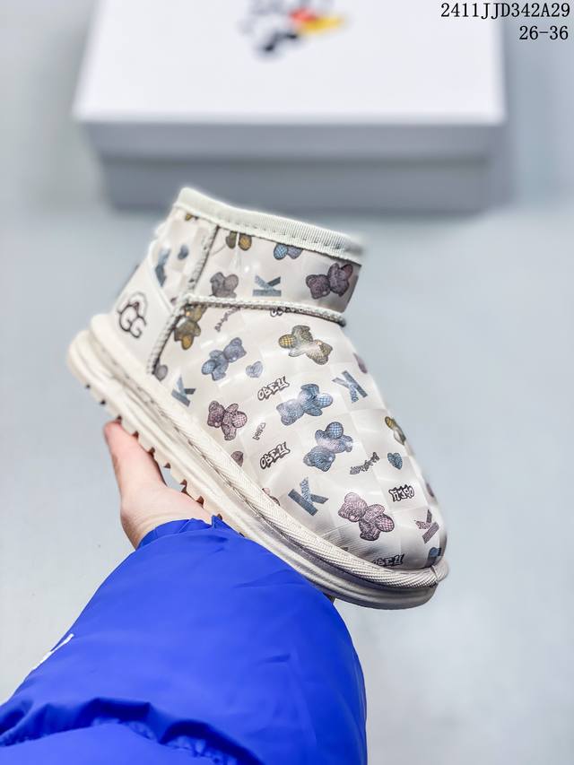 Ugg女童雪地靴冬季2024新款防水保暖大棉鞋儿童防滑棉靴女孩宝宝短靴 尺码：26-36 11Jjd342A29