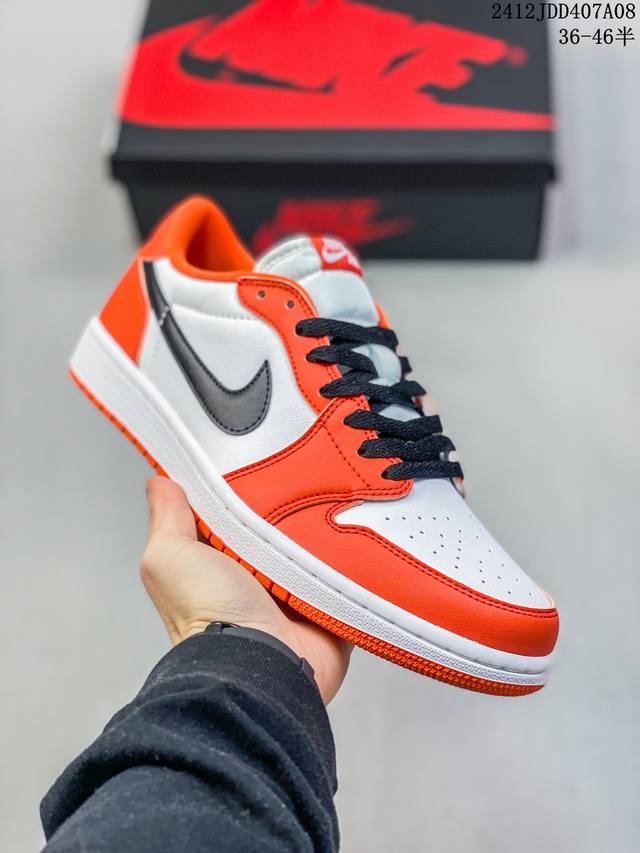 Jordan Air Jordan 1 Retro Low Og Shattered Backboard 白扣碎 低帮 复古篮球鞋 男女同款 橙白黑 货号 :