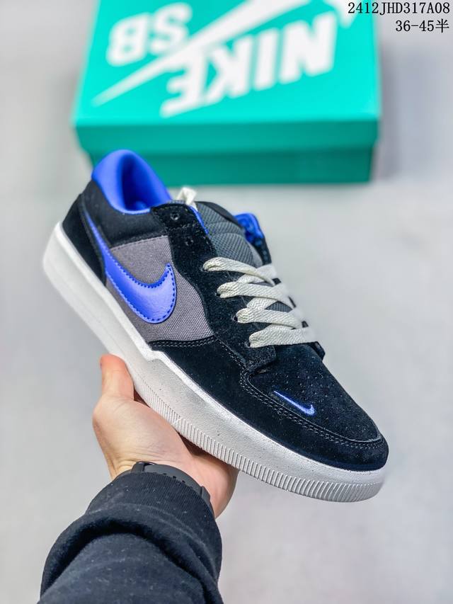 Nike Sb Force 58经典舒适低帮板鞋男女同款黑色 尺码：36-45半 编码：12Jhd317A08
