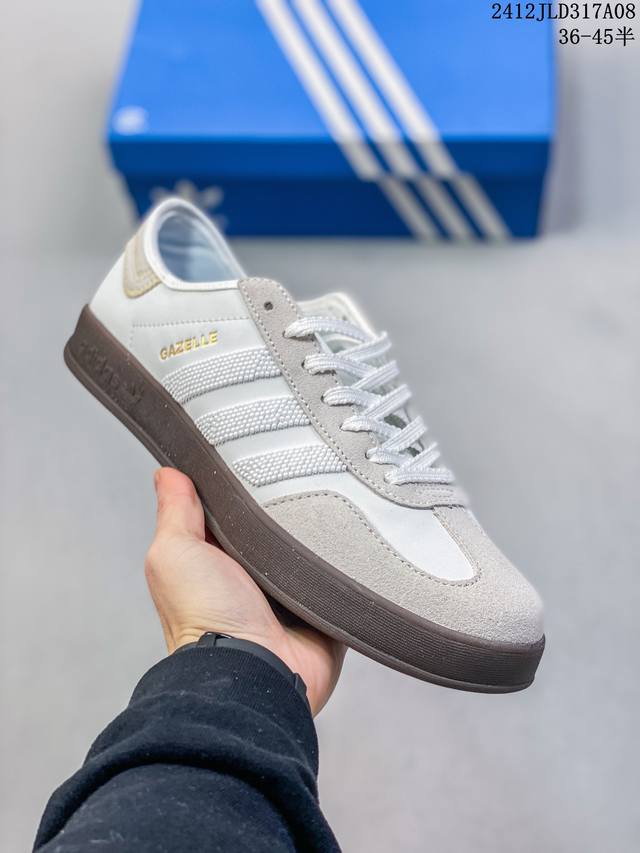 Clot X Adidas Originals Gazelle舒适 防滑耐磨低帮 板鞋 男女同款米色 尺码：36-45半 编码：12Jld317A08