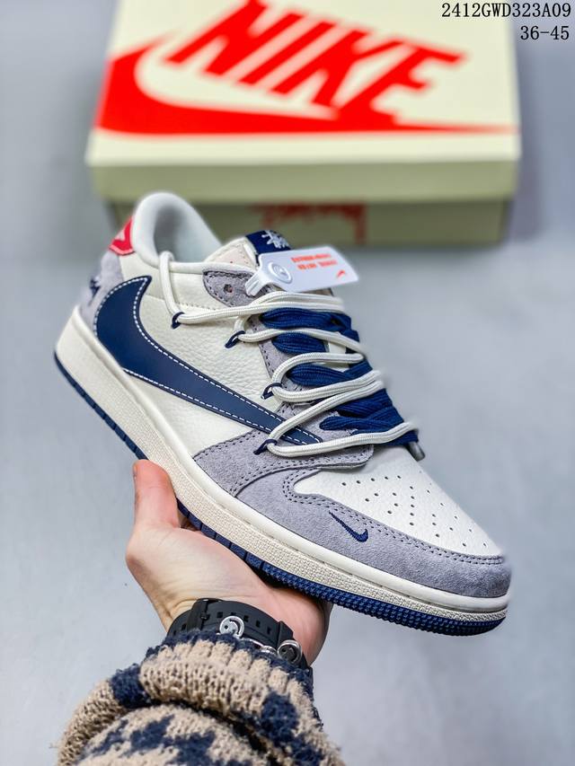 海外爆款限量发售！公司级 Travis Scott X Fragment Design X Jordan Air Jordan 1 Low Og Sp “斯图西