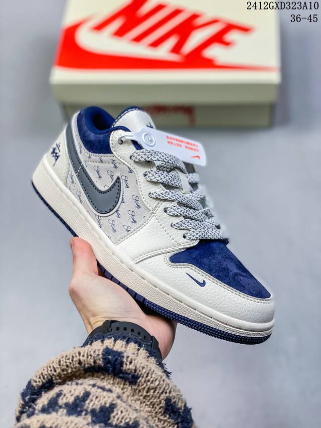 海外爆款限量发售！公司级 Nike Sb Dunk Low“ 斯图西联名 米灰线条” 周年高端定制 低帮休闲板鞋 定制鞋盒 大厂纯原品质出货 超高清洁度 皮料切