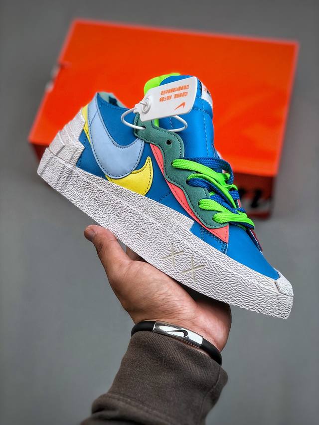 联名日式解构美学品牌sacai X Nike Blazer Low 重叠设计前卫开拓者低帮百搭板鞋 Sacai X Nike 全新双配色blazer Low 即