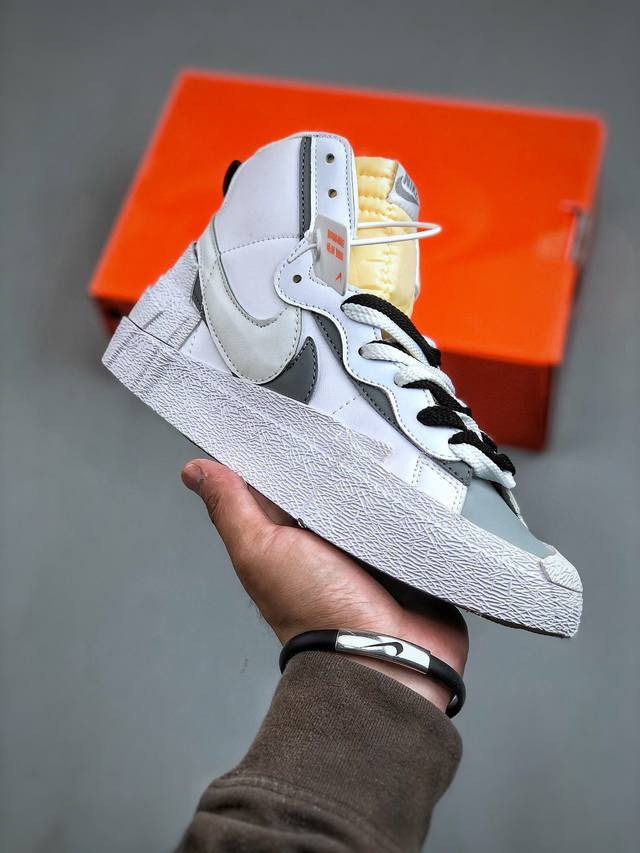 Sacai X Nike Blazer Mid 解构双勾走秀 联名款开拓者高帮休闲板鞋 Bv0072 100尺码 ：36-45 半