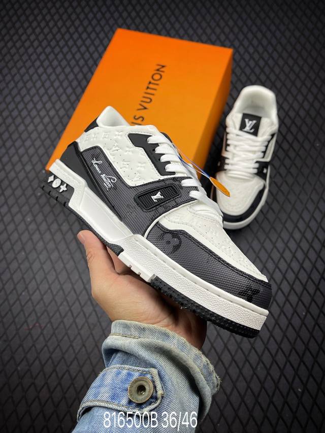 公司级全新lv路易威登louis Vuitton Trainer Sneaker Low休闲运动文化百搭板鞋 尺码:36-46 编码：816500B