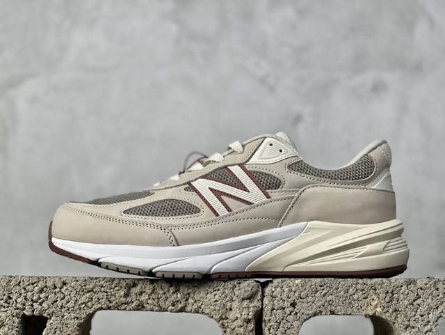 总裁 New Balance X Loro Piana Nb990 V6系列 美产米红灰 复古休闲跑步鞋 采用台产猪巴革及透气网眼材质 原装6层组合底模精密开发