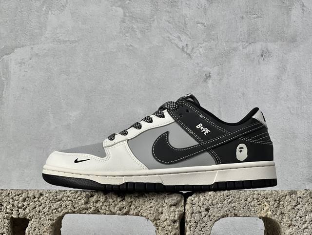 Nk Sb Dunk Low Bape联名-白灰黑 周年高端定制 低帮休闲板鞋 Bb8969-007 #定制鞋盒 大厂纯原品质出货 超高清洁度 皮料切割干净无任