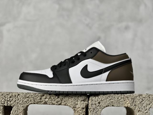 K版 Air Jordan 1 Low 黑棕 Aj1乔1低帮休闲板鞋 同步官方配色 市场唯一独家头层皮打造 原鞋原档案开发 原厂皮料 原档冲孔鞋头 正确满胶鞋垫