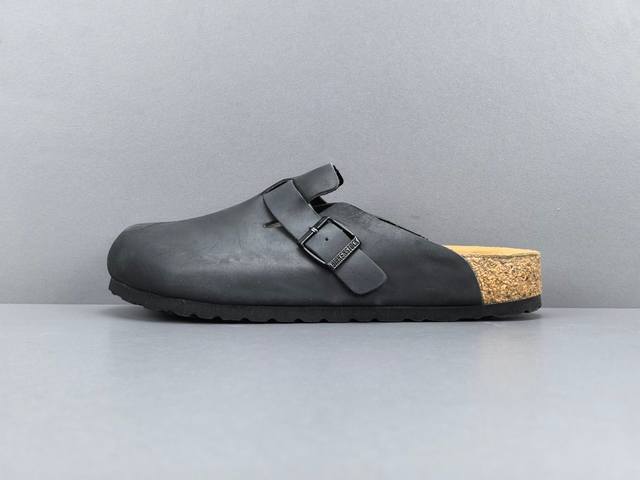 渠道优势，！ 外贸版 勃肯 Birkenstock 皮革 休闲舒适搭扣 包头拖鞋 男女同款 尺码 35 36 37 38 39 40 41 42 43 44 4