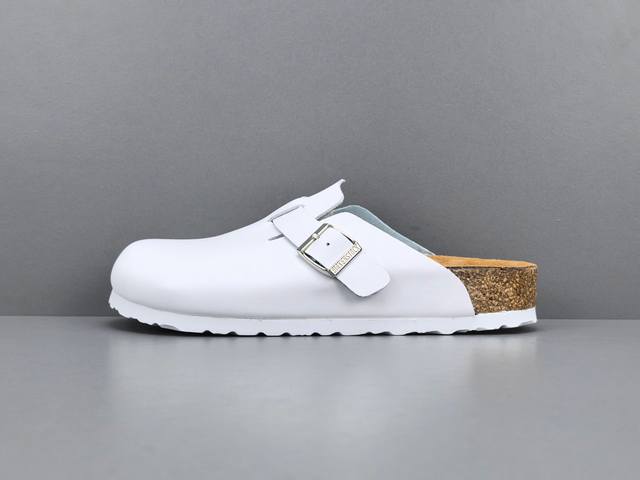 渠道优势，！ 外贸版 勃肯 Birkenstock 皮革 休闲舒适搭扣 包头拖鞋 男女同款 尺码 35 36 37 38 39 40 41 42 43 44 4