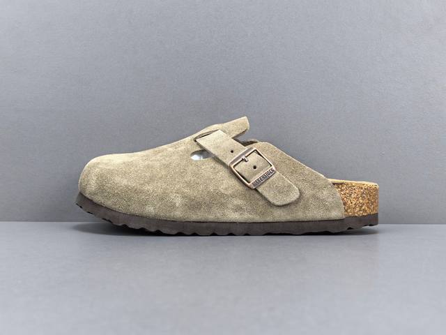 渠道优势，！ 外贸版 勃肯 Birkenstock 皮革 休闲舒适搭扣 包头拖鞋 男女同款 尺码 35 36 37 38 39 40 41 42 43 44 4