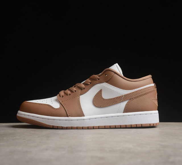 Cj版纯原 Air Jordan 1 Low Aj1 乔1白褐色 低帮文化休闲板鞋 Dc0774-202 拒绝公底 立体鞋型 细节完美 高清洁度 购置公司同步原