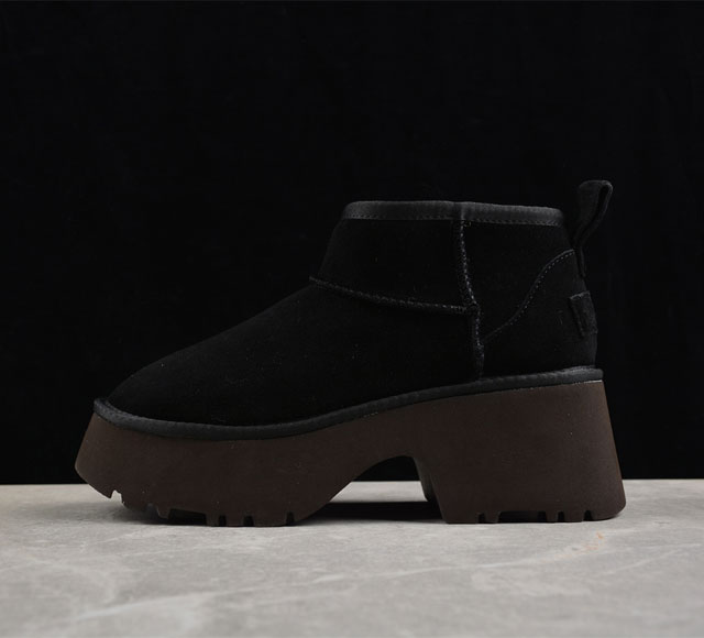 Ugg W Classic Ultra Mini New Heights 新高地系列迷你加厚款轻量化休闲运动人鱼超短靴“栗子棕加绒”1158311-Mds D采