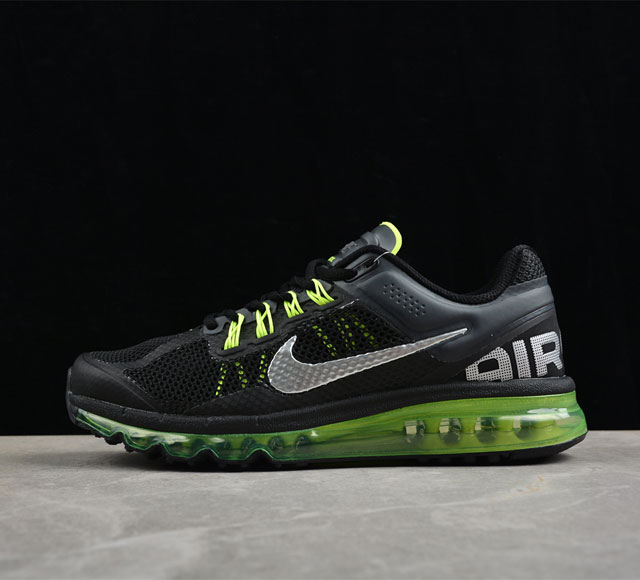 Nk Air Max 2013 耐克复古透气网布气垫跑鞋 555426-003 #搭配全掌式 Max Air 气垫，为步伐注入充沛活力。半透明中底和外底，为整体