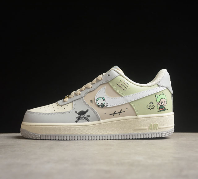 Nk Air Force 1'07 Low Three Blade Flow 海贼王系列-三刀流 空军一号低帮休闲运动板鞋 Cj0304-510 #索隆的三把刀