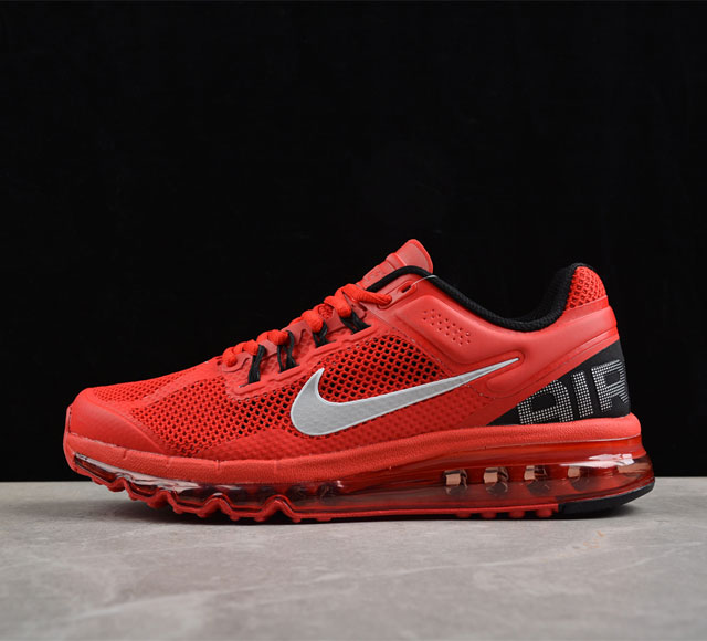 Nk Air Max 2013 耐克复古透气网布气垫跑鞋554886-600 #搭配全掌式 Max Air 气垫，为步伐注入充沛活力。半透明中底和外底，为整体造