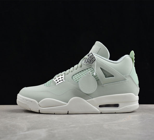 Air Jordan Aj4 Seafoam Aj4乔4 薄荷绿 文化篮球鞋 Hv082 03 正4代正确鞋型 进口头层皮料 高清洁度 立体高频 四线中底拉帮