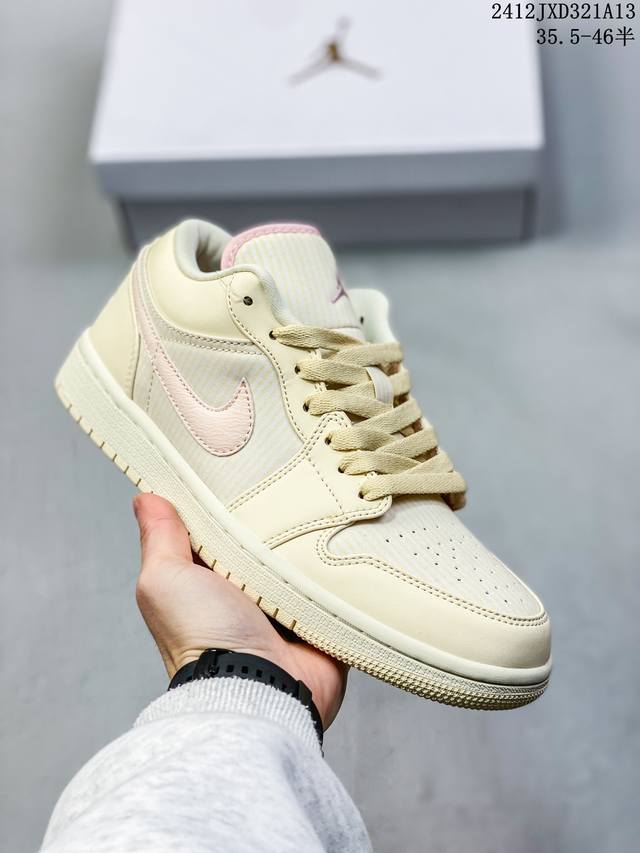 头层带半码 Jair Jordan 1 Low White Pink Foam Glacier Blue 低帮 粉猫爪 Aj1 乔丹1代 Aj1 乔1 低邦 粉