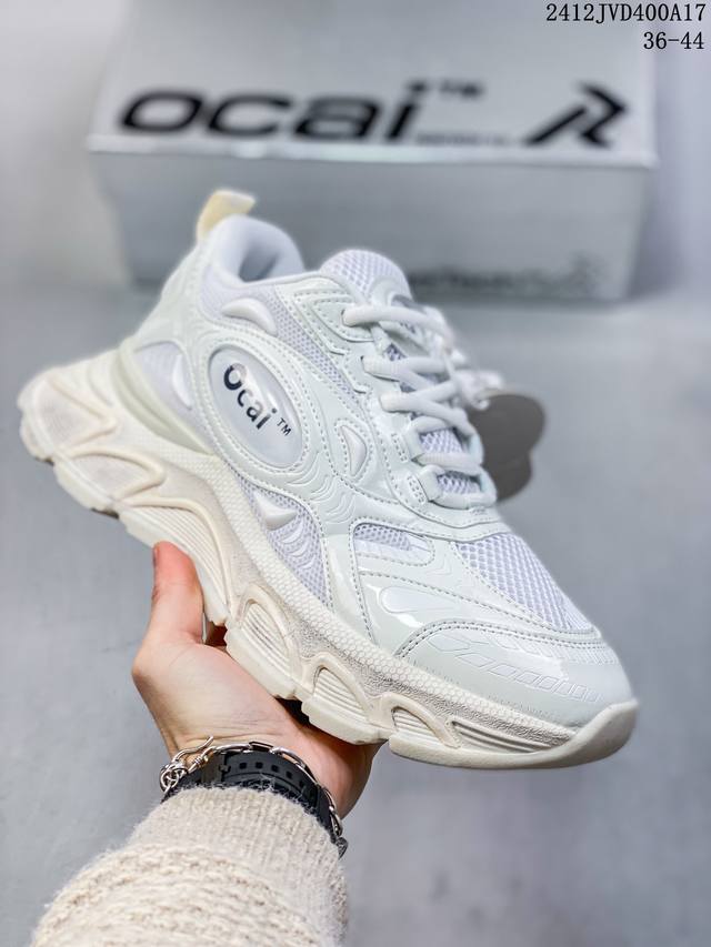 Ocai Runtech3.0脏白色 超声波 跑鞋 厚底增高潮牌复古做旧老爹鞋 Size:36～45 12Jvd400A17