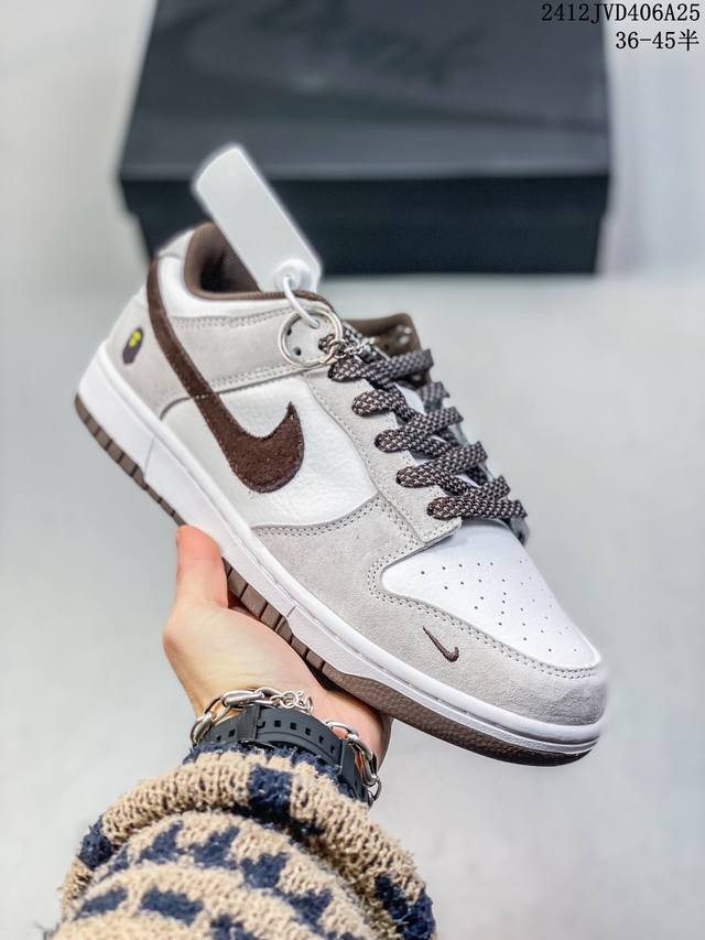 海外爆款限量发售！公司级 Nike Sb Dunk Low“Bape系列 猪八棕勾” 周年高端定制 低帮休闲板鞋 定制鞋盒 大厂纯原品质出货 超高清洁度 皮料切