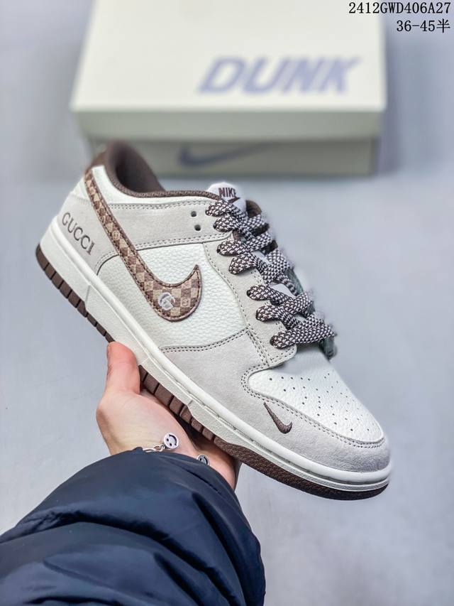 海外爆款限量发售！公司级 Nike Jordan Air Jordan 1“石头岛联名 米白黑双拼” 高端定制 低帮 复古 减震 防滑 耐磨 篮球鞋 定制鞋盒
