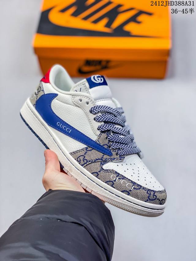 公司级 Travis Scott X Fragment Design X Jordan Air Jordan 1 Low Og Sp “古驰联名 白青玉” 多方