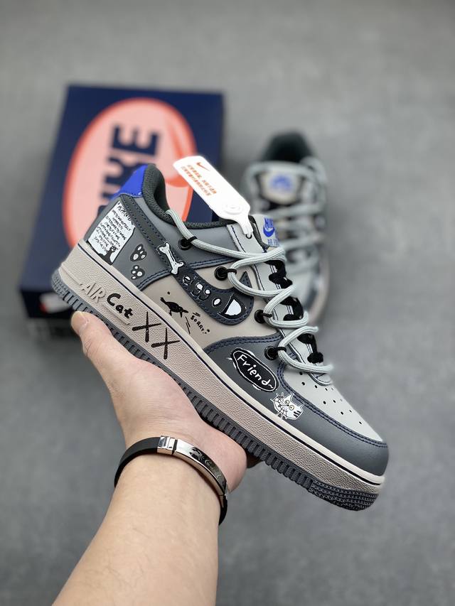 Nike Air Force 1 Low “British Blue Cat” “英国蓝猫”空军一号低帮休闲运动绑带板鞋 英国蓝猫，学名英国蓝色短毛猫，是一种广