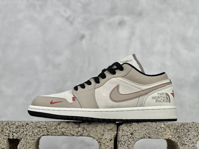 Air Jordan 1 Low Aj1 乔1 北面联名-露褐 高端定制 低帮复古篮球鞋 Dc2024-033 #定制鞋盒 大厂纯原品质出货 超高清洁度 皮料切