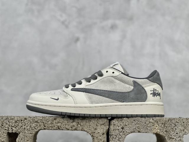 Travis Scott X Fragment Design X Air Jordan 1 Low Og Sp Aj1 乔1 斯图西联名-石墨灰 低帮文化休闲板