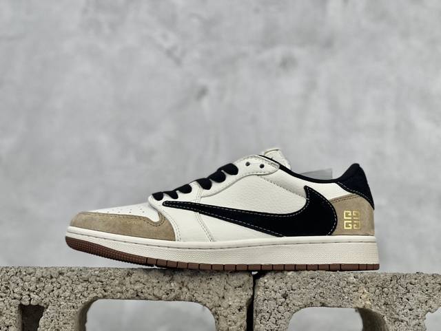 Travis Scott X Fragment Design X Air Jordan 1 Low Og Sp Aj1 纪梵希联名-黑棕 低帮文化休闲板鞋 Xs