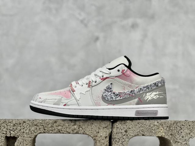 Air Jordan 1 Low Aj1 乔1 熊猫恶作剧 引线牵梦 烟霞缭绕 粉白银 低帮复古篮球鞋 553558-132 #配色整体围绕熊猫恶作剧七夕主题设