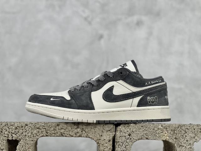 Air Jordan 1 Low Aj1 乔1 暴力熊联名-深驼灰 高端定制 低帮复古篮球鞋 Sj9950-047 #定制鞋盒 大厂纯原品质出货 超高清洁度 皮