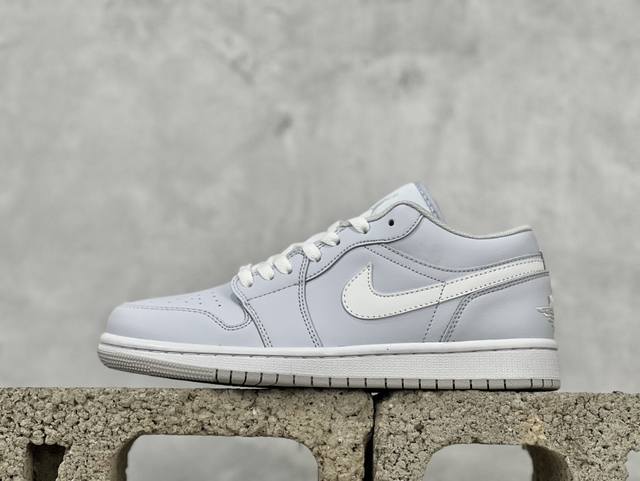 K版 Air Jordan 1 Low 白雾蓝 Aj1乔1低帮休闲板鞋 同步官方配色 市场唯一独家头层皮打造 原鞋原档案开发 原厂皮料 原档冲孔鞋头 正确满胶鞋