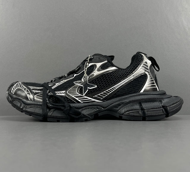 渠道优势 价格下调 品质不变 ！ X版：巴黎世家 黑银 Balenciaga 巴黎世家3Xl 网 布 系带 做旧 低帮户外概念鞋，货号：734734 W3Xl1