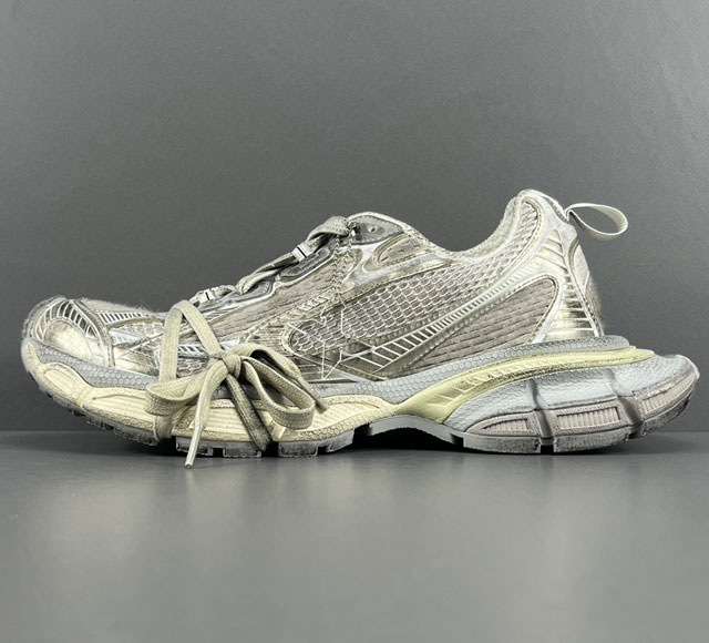 渠道优势 价格下调 品质不变 ！ X版：巴黎世家 浅米色 Balenciaga 巴黎世家3Xl 网 布 系带 做旧 低帮户外概念鞋，货号：734734 W3Xl